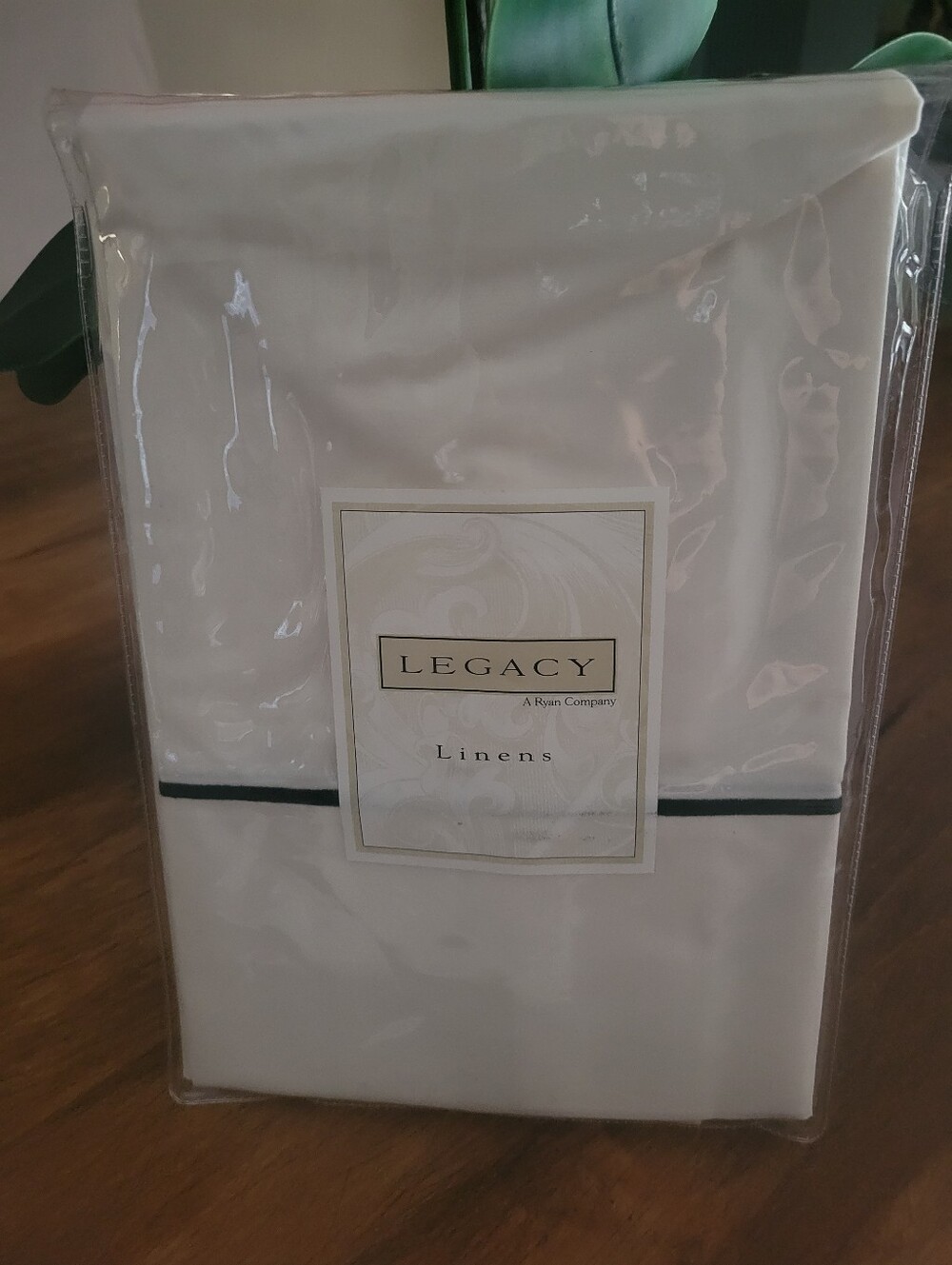 Legacy linens Bedding Pillowcase Standard Ivory Black Percale